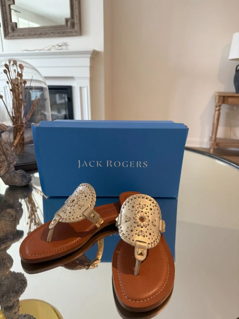 Jack Rogers Georgica Jelly Thong Sandals Gold (Size 7) NEW - Picture 3 of 3